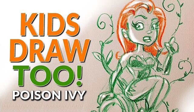 On YouTube right now... for all the parents home with their kids doing &ldquo;art classes&rdquo; link in bio. We are all I this together. #kids #artclass #drawing #painting #poisonivy #dc #comics #batmanvillians #colorsketch #kidspaint