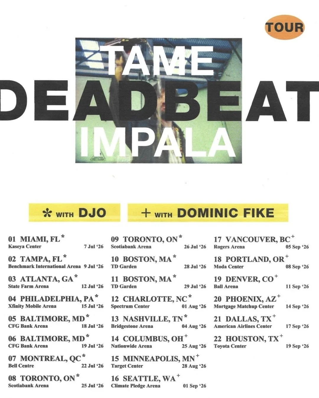 Tame Impala Announces North American Deadbeat Tour Dates