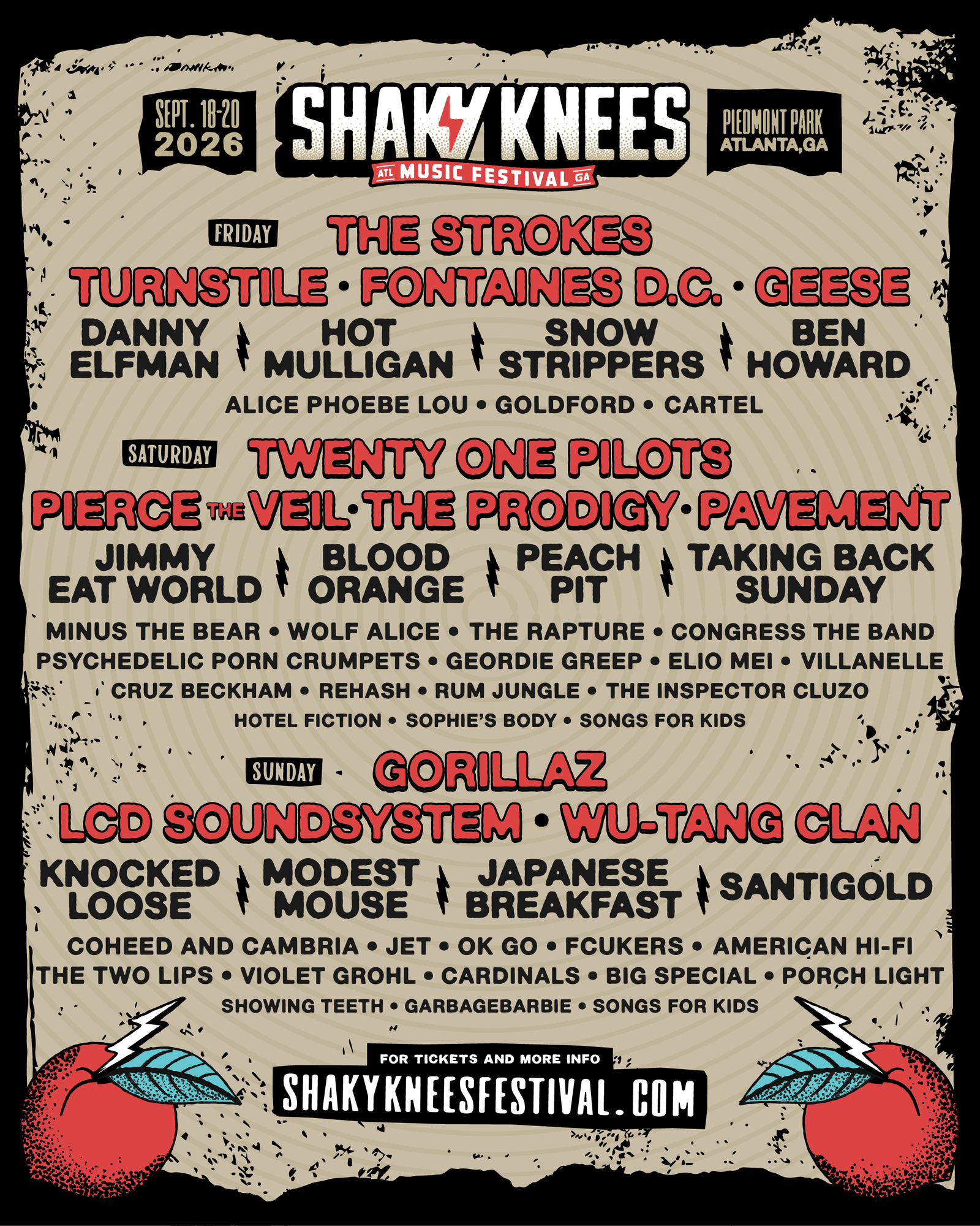 Shaky Knees Drops Iconic Lineup for 2026