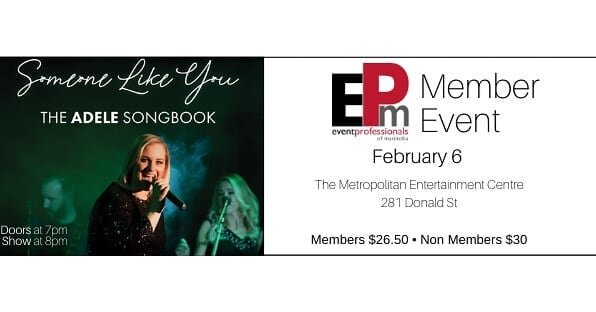 Join us for our February member event, Someone Like You - The Adele Songbook!

Special EPM member pricing available.
RSVP now. Link in the bio!

#epm #epmanitoba #eventprofessionals #eventpros #winnipegevents #winnipeg #wpg #ywg #manitobaevents