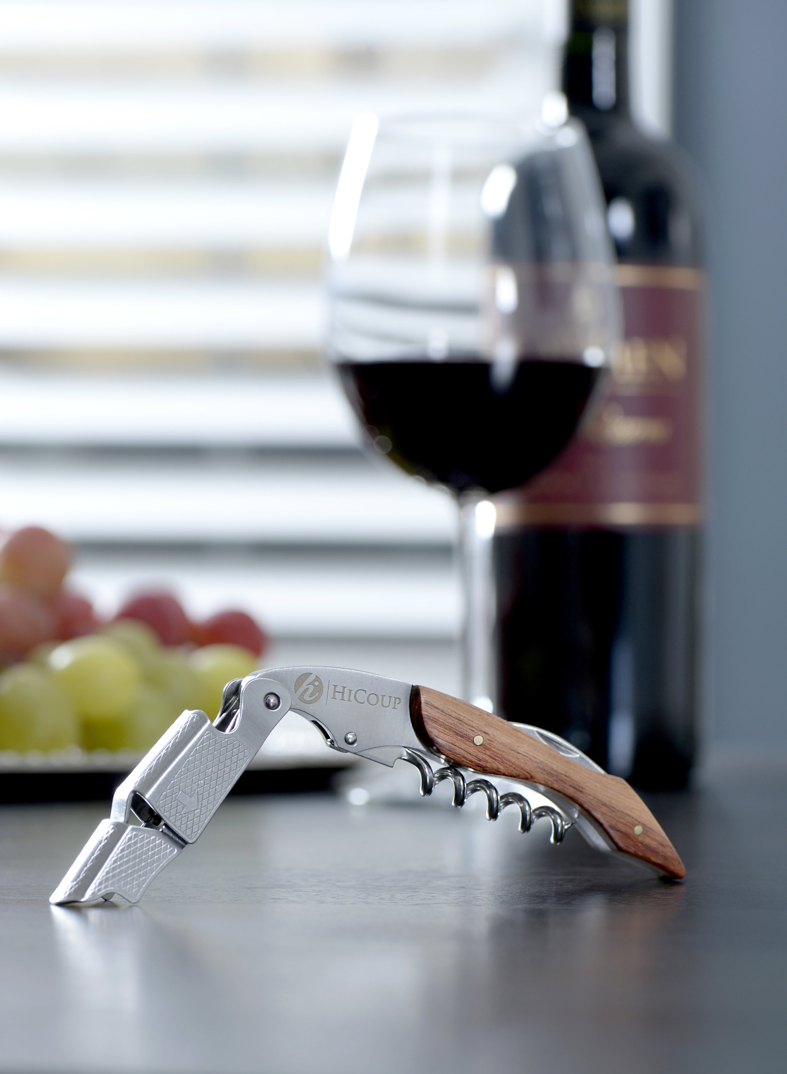 Bottle Opener and Foil Cutter the Favored Choice of Sommeliers Waiters and Bartenders Around the World Red Pear Wood Handle All-in-one Corkscrew Professional Waiter’s Corkscrew by HiCoup