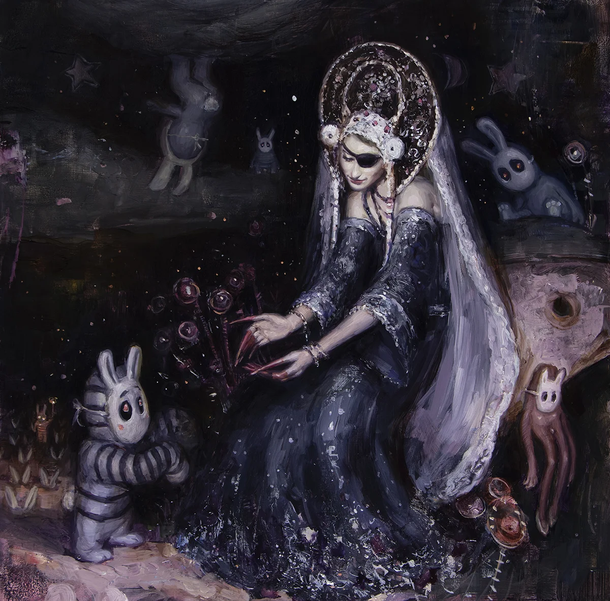 She Creates // oil on 21” x 21” panel // Urban Nation x Beautiful Bizarre