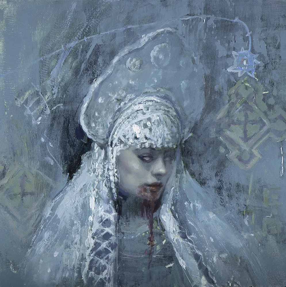 Study of Young Yaga 05 // oil on 8“ x 8” panel // BeinArt Gallery