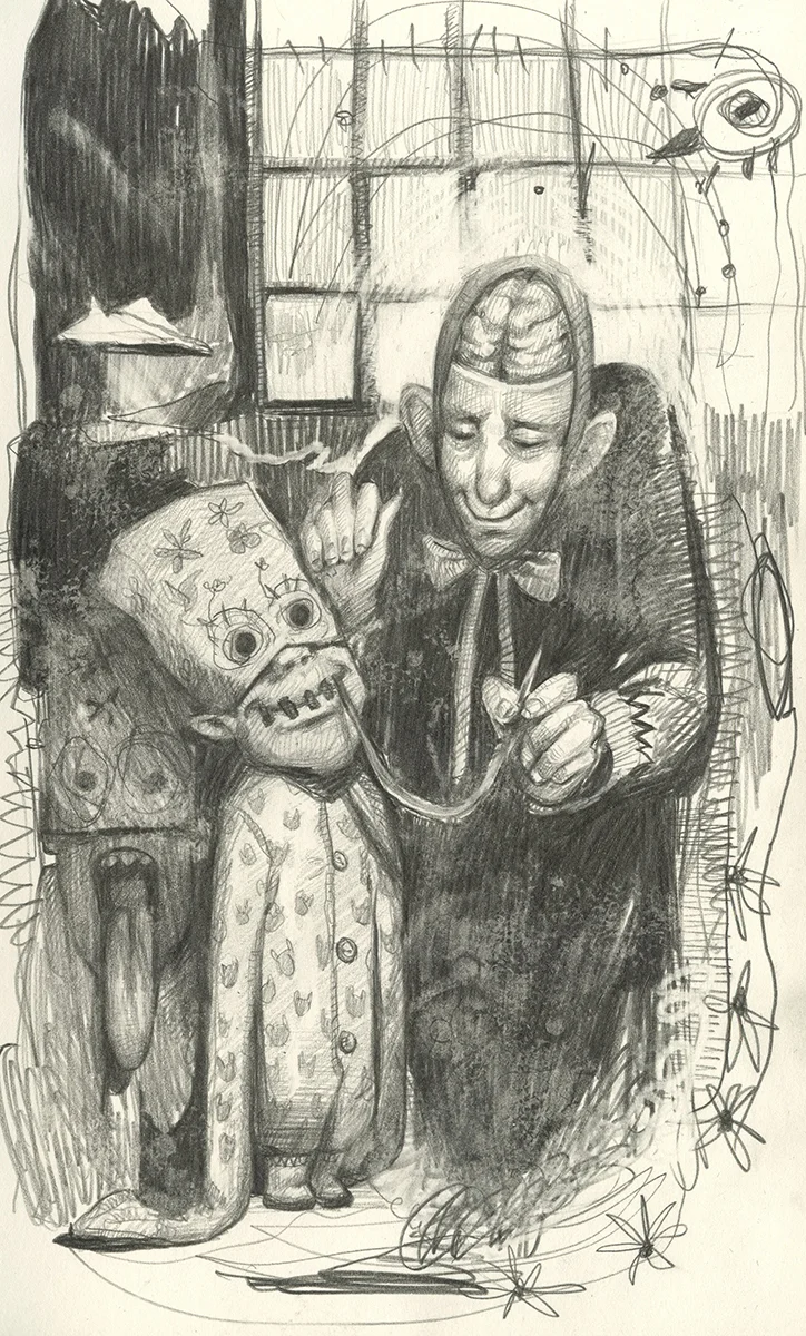 The Sweetest Nightmare Yet // 8” x 4.5” - graphite on paper // Abend Gallery