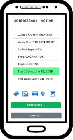 No more emails! Manage all your 811 tickets with 1MARK's user friendly mobile solution