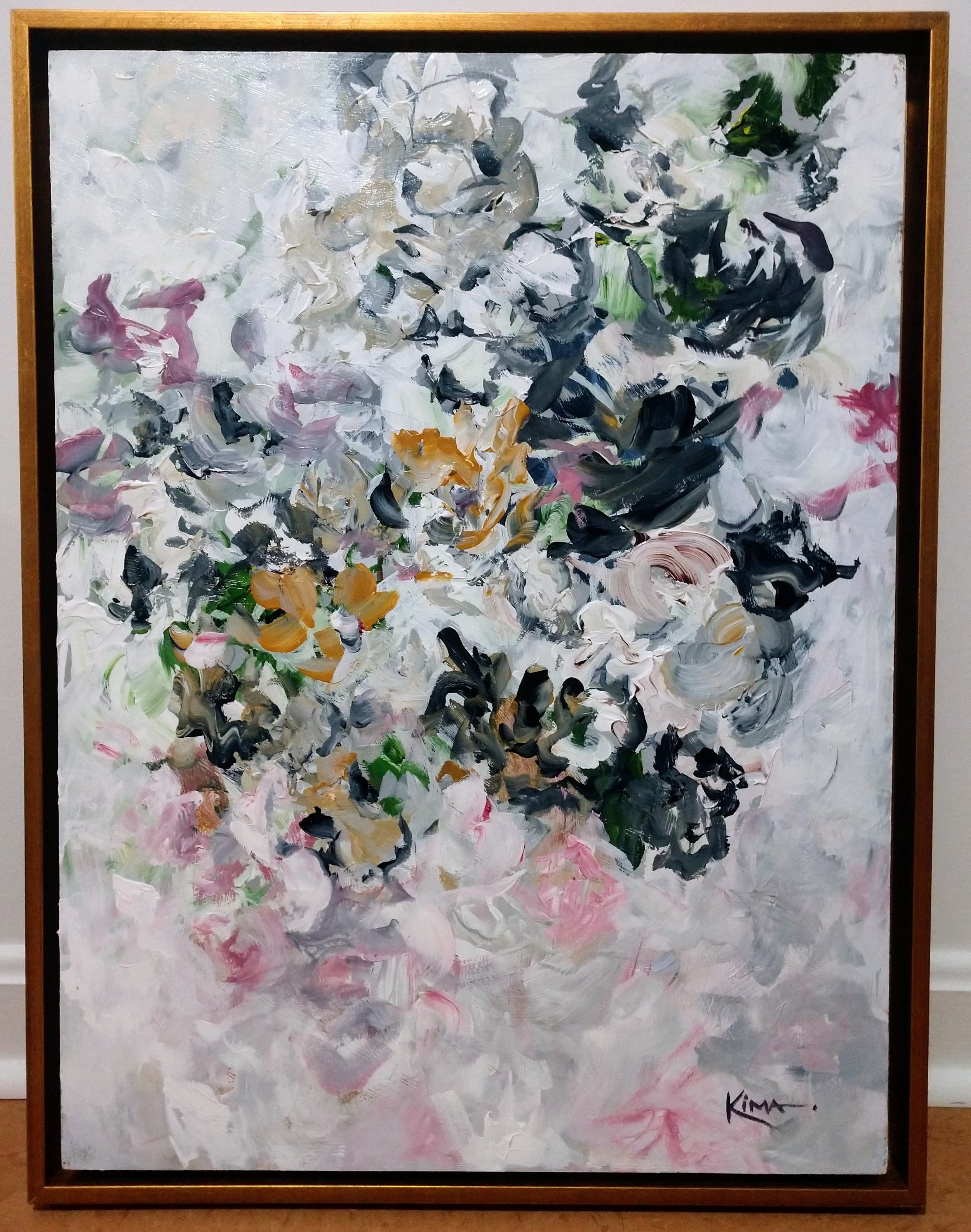 Pink and Gold Floral Impression (SOLD)