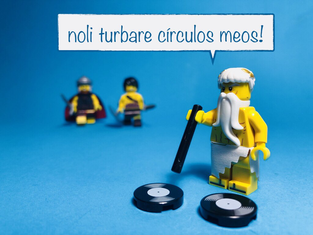 noli turbare circulos meos! Said to have been the last words of Archimedes, mathematician and astronomer. He had drawn circles in the sand that he did not want the soldiers to disturb. Despite orders to the contrary, he was killed soon after.