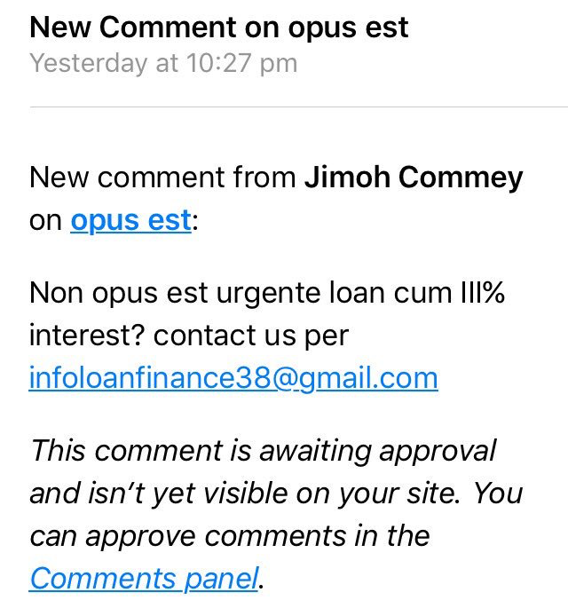 OMD! Someone left spam on my website. But went to the trouble of leaving it in (bad) Latin. bene lusum, spamator!