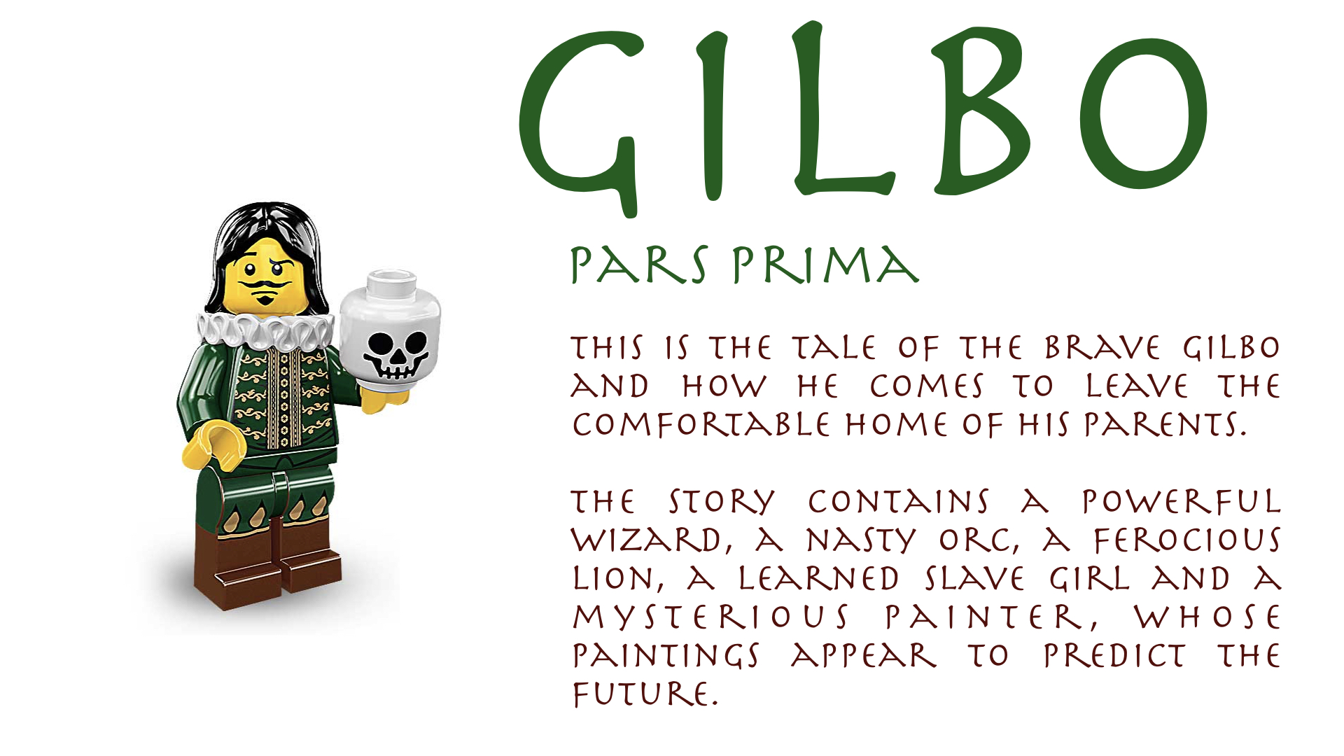 Gilbo is an original eighteen chapter story. It was written to provide additional reading to students working through Stages One to Four of the Cambridge Latin Course. Each part introduces new vocabulary and grammar AS IT IS INTRODUCED by the CLC. pars prima can be read by students who are familiar with ‘familia’ in Stage One. The illustrations were made with the help of SP-Studio. Search for it online.