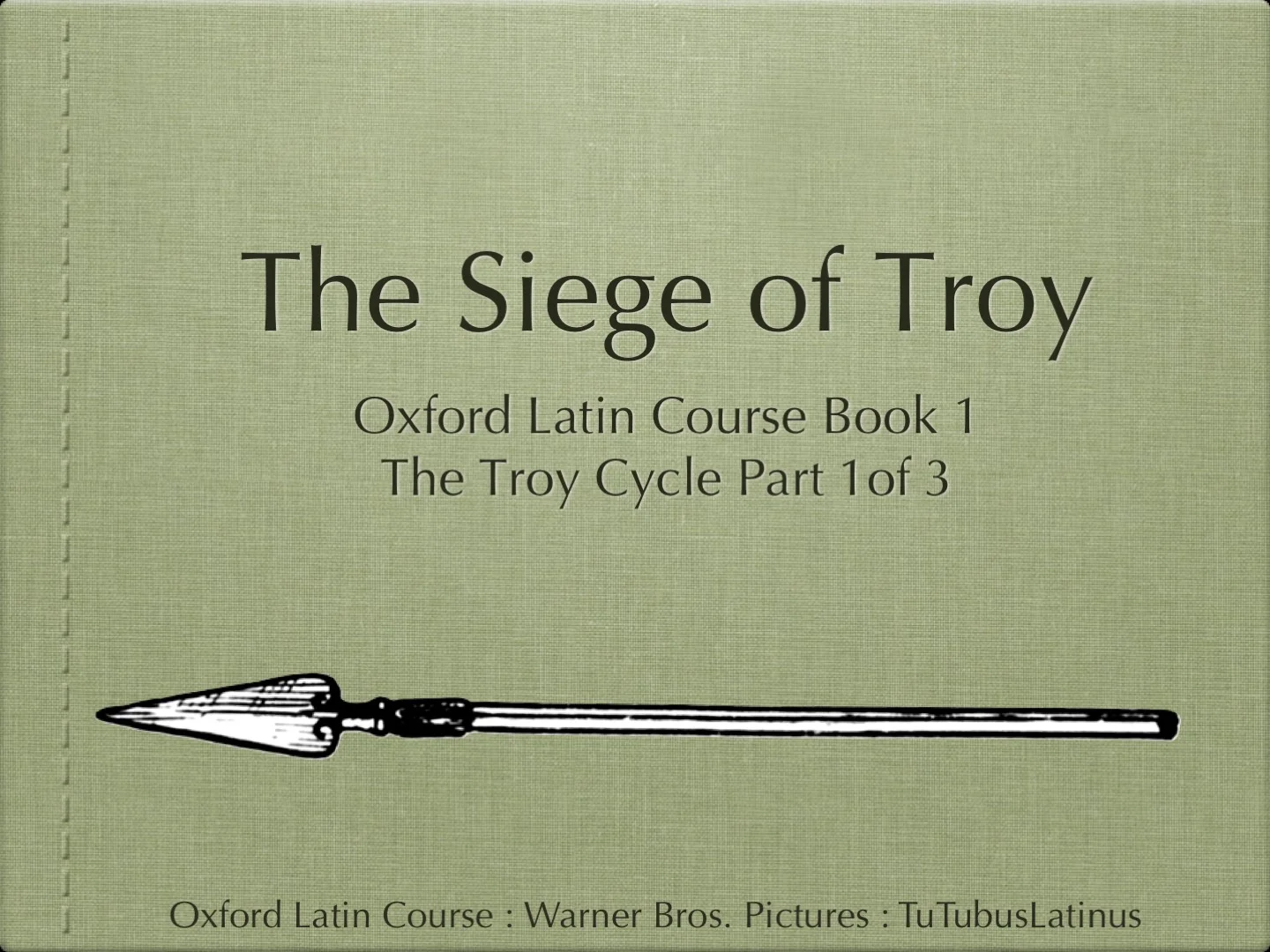 This story is the property of the Oxford Latin Course, and is presented here for teachers and students to use in combination with that course. The illustrations are the property of Warner Bros. Pictures. Permission has been sought from Oxford to present their work here.