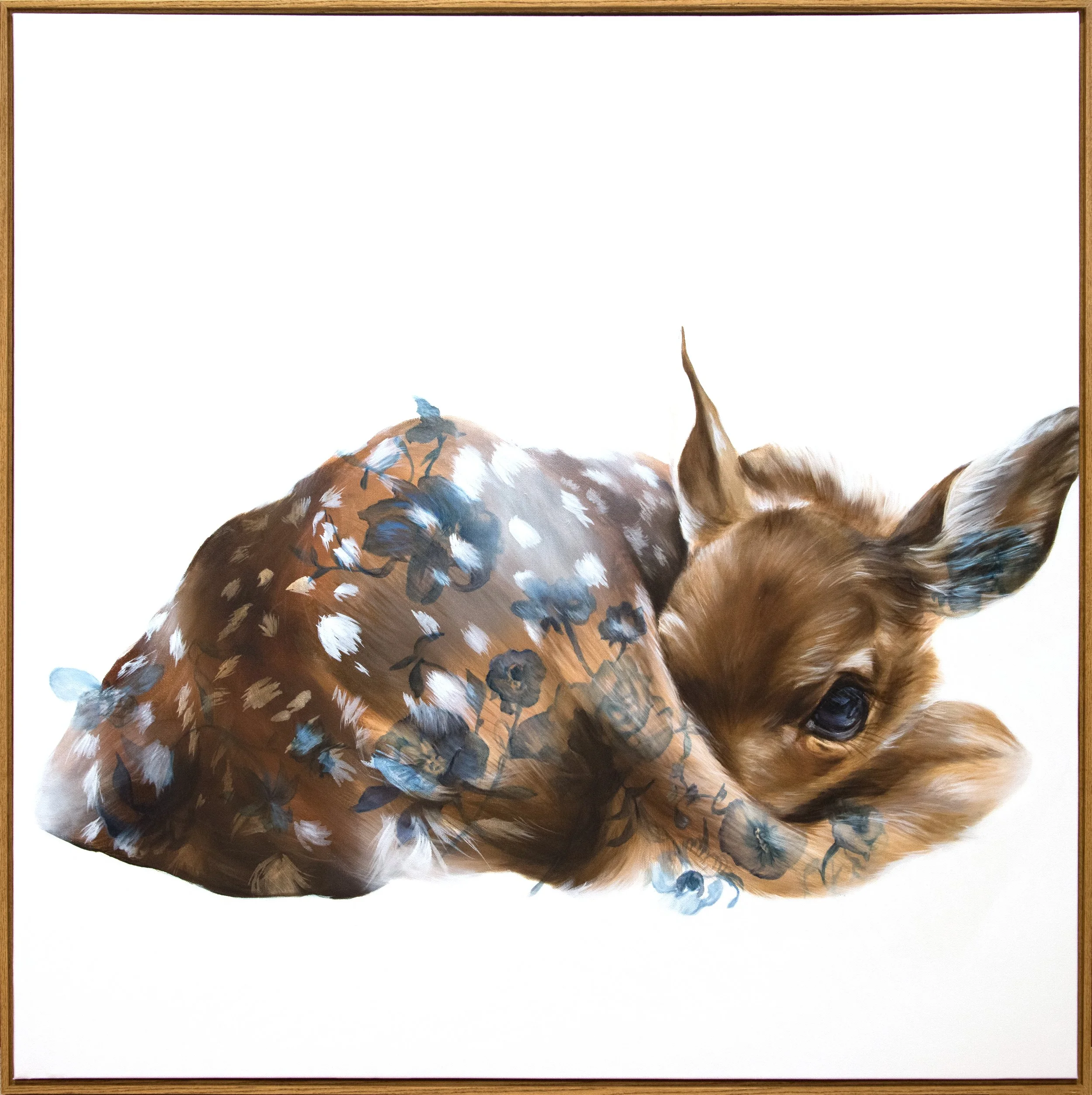 'Hiding in Plain Sight', acrylic & aerosol on canvas, 36x36, 2024