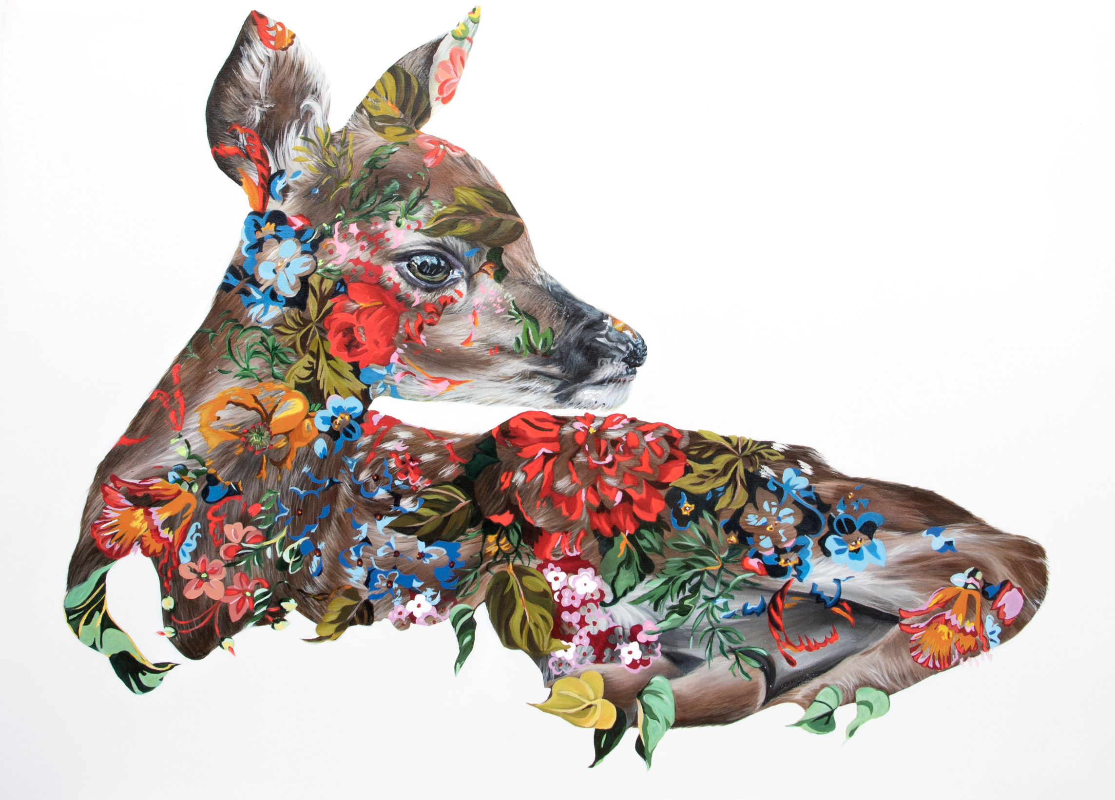 'Spring Bloom', acrylic & aerosol on canvas, 50x36, 2022