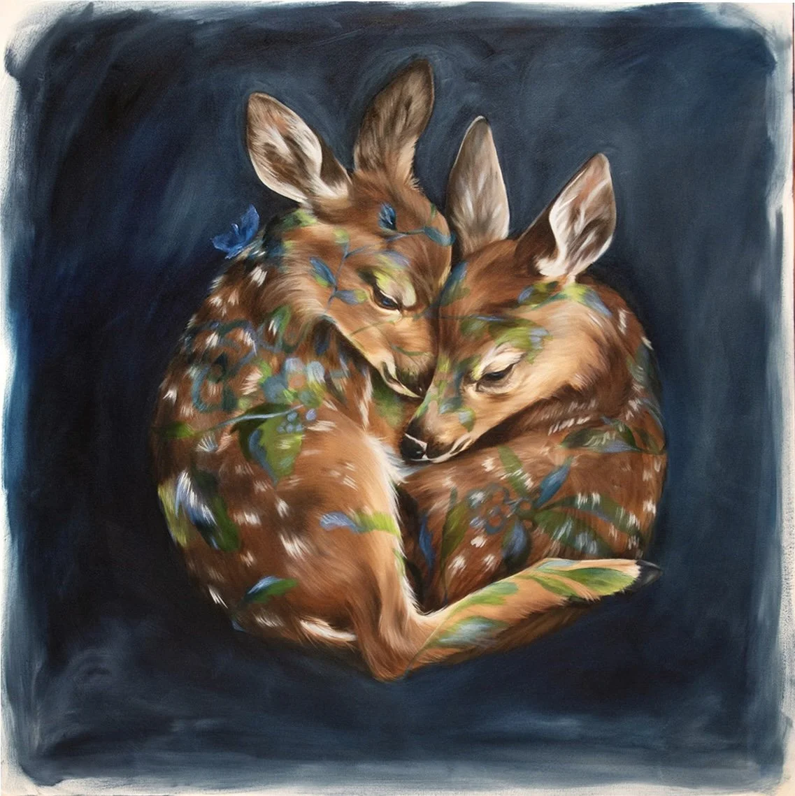 'Twin Flame', oil on canvas, 36x36, 2025