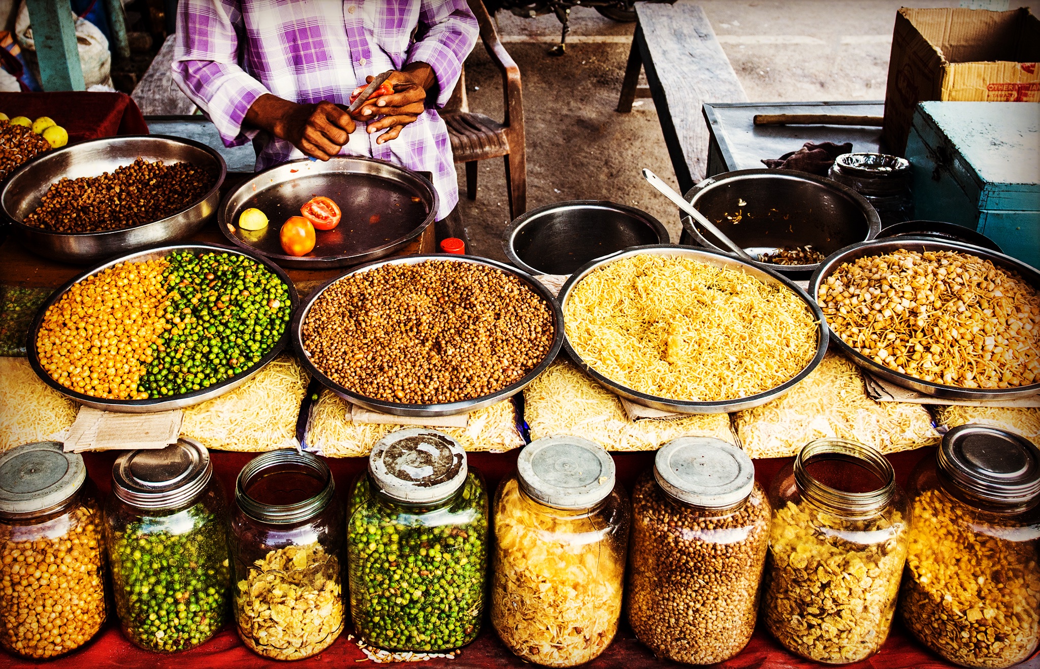 A street snack vendor