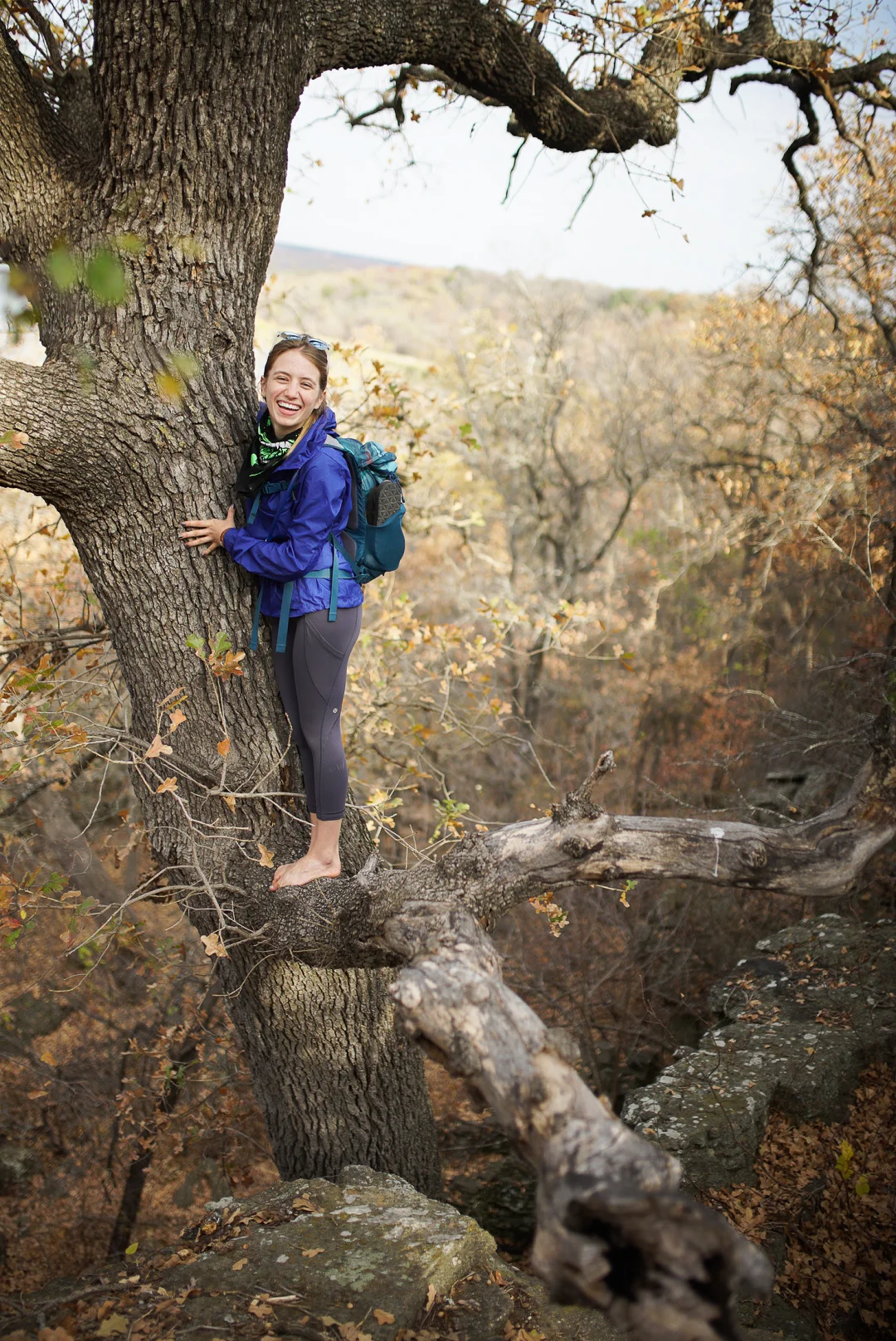 Sarah Climbing Trees at Mineral Wells State Park