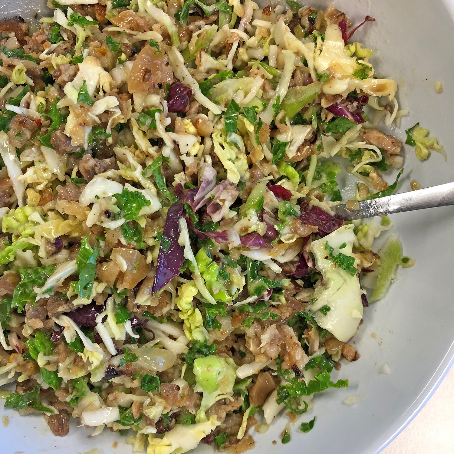  Sisig with kale and savoy cabbage 