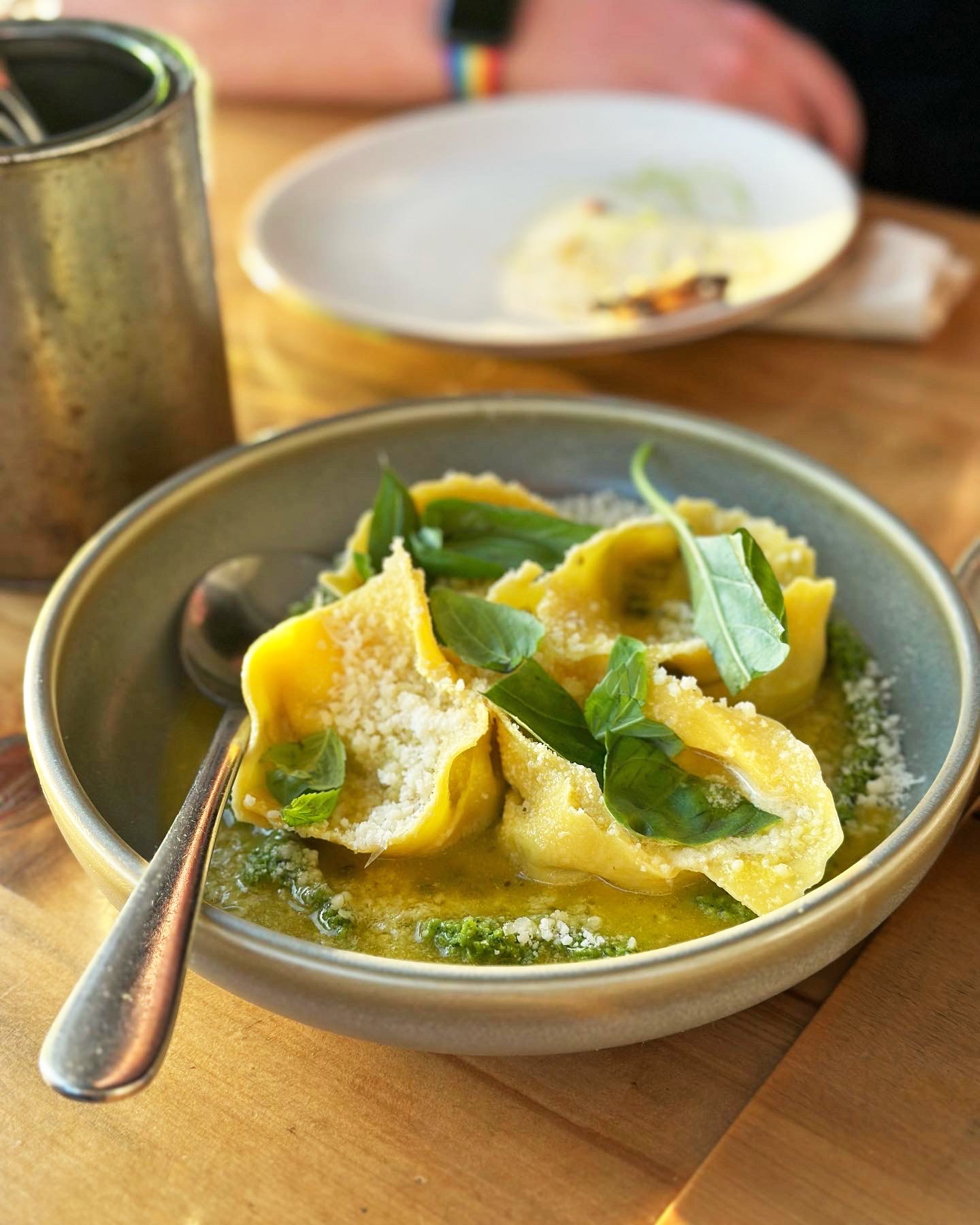 Tortelli zucchini burrata with basil &amp; capers