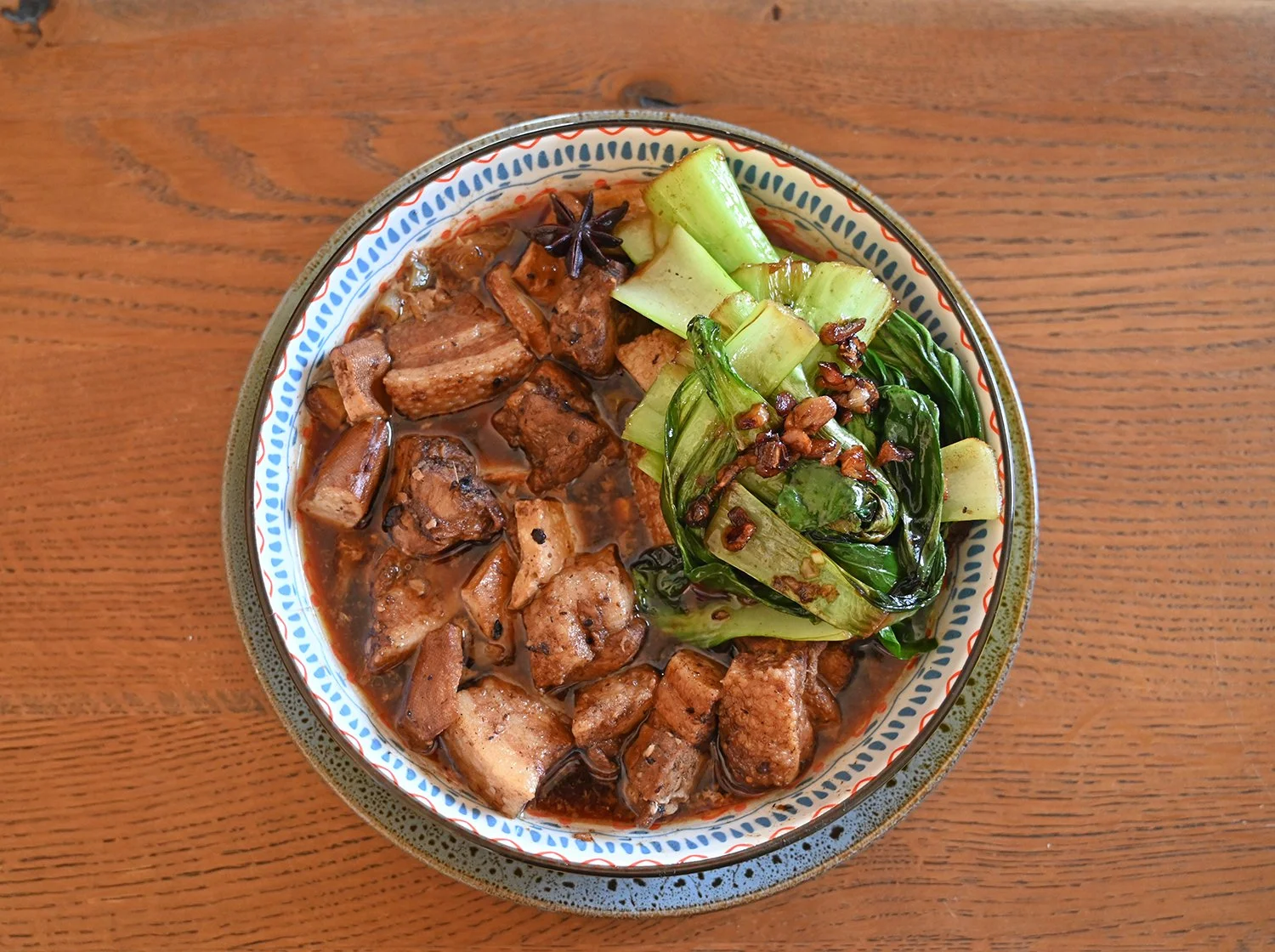 Steamed pork-belly with fermented beans