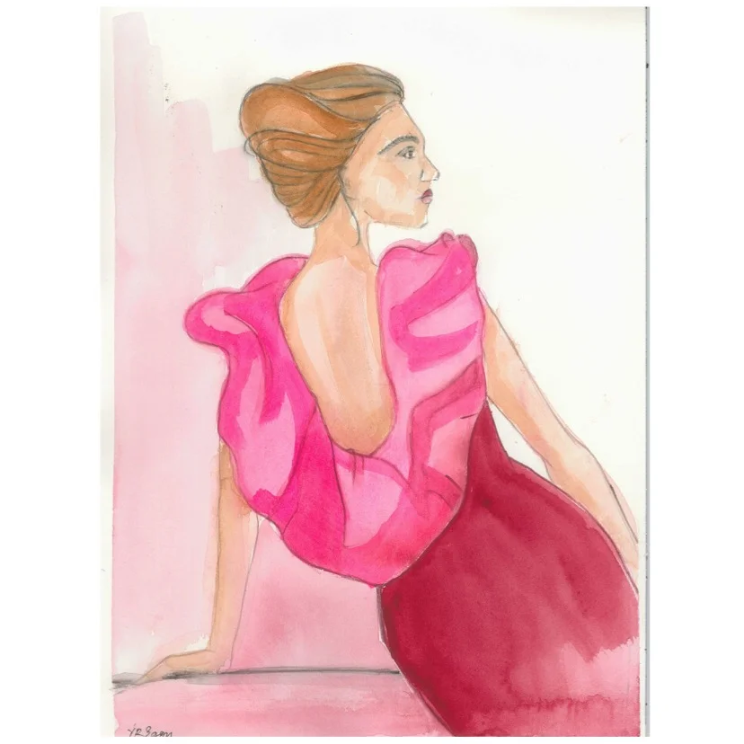 Frill, Watercolor on paper, 9" x 12", 2019