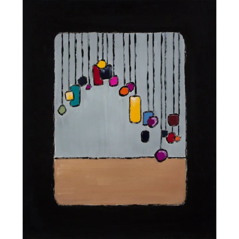 Hanging Lights, Gouache on paper, 16"x 20", 2018