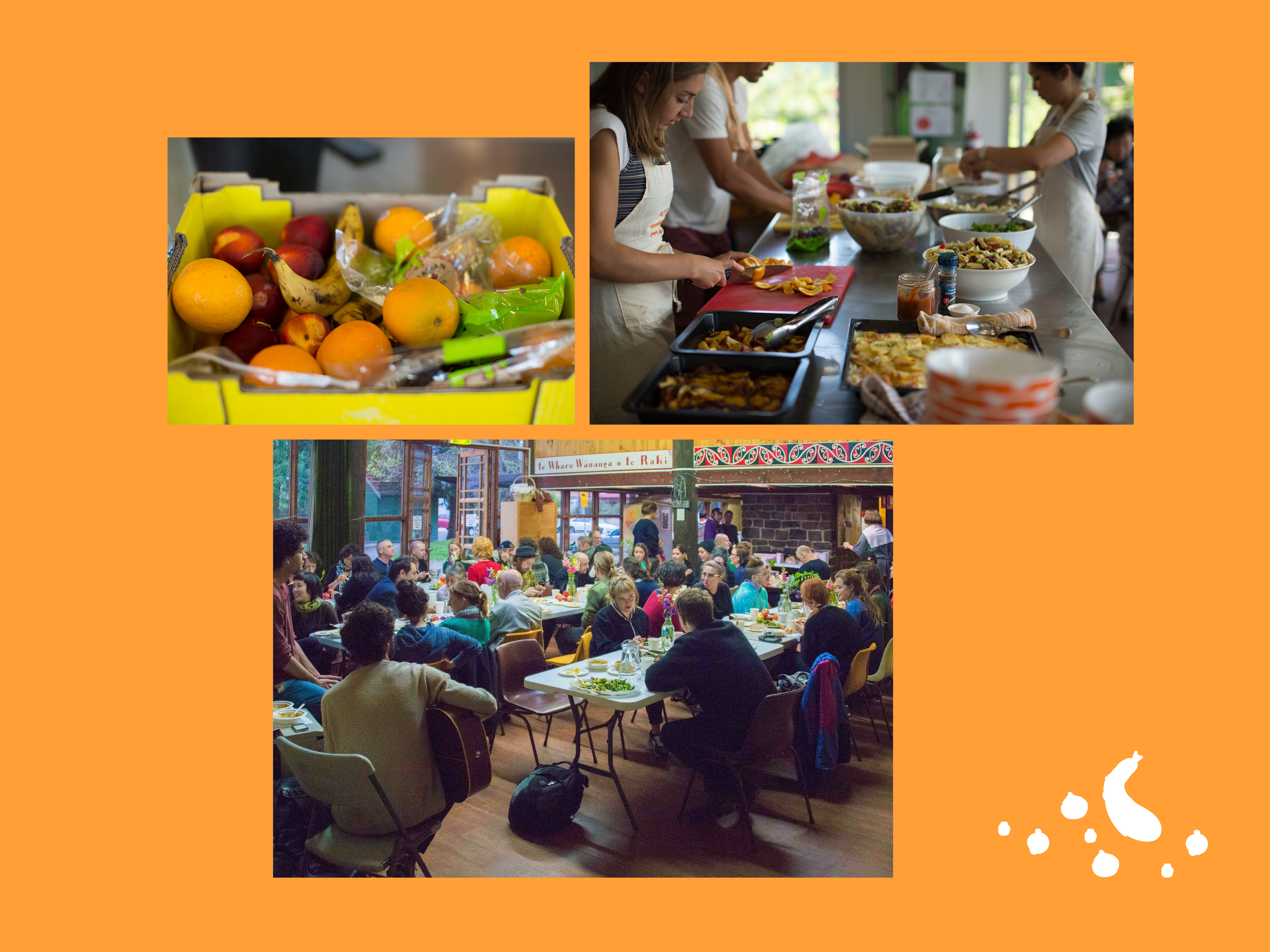 On a weekly basis one of our lovely volunteers will drive around Melbourne to collect approximately 50 kilos of food for that week’s gathering - this includes fruits, vegetables and several bags of bread donated by local businesses as well as established organisations who rescue fresh produce from supermarkets. This equates to approximately 2.5 tonnes a year. Every weekend a group of five to six volunteers living locally will get together, spend a few hours cooking and serving up the meals buffet style with 50 - 70 people attending. We have found over time the more diverse the community the more people attending.