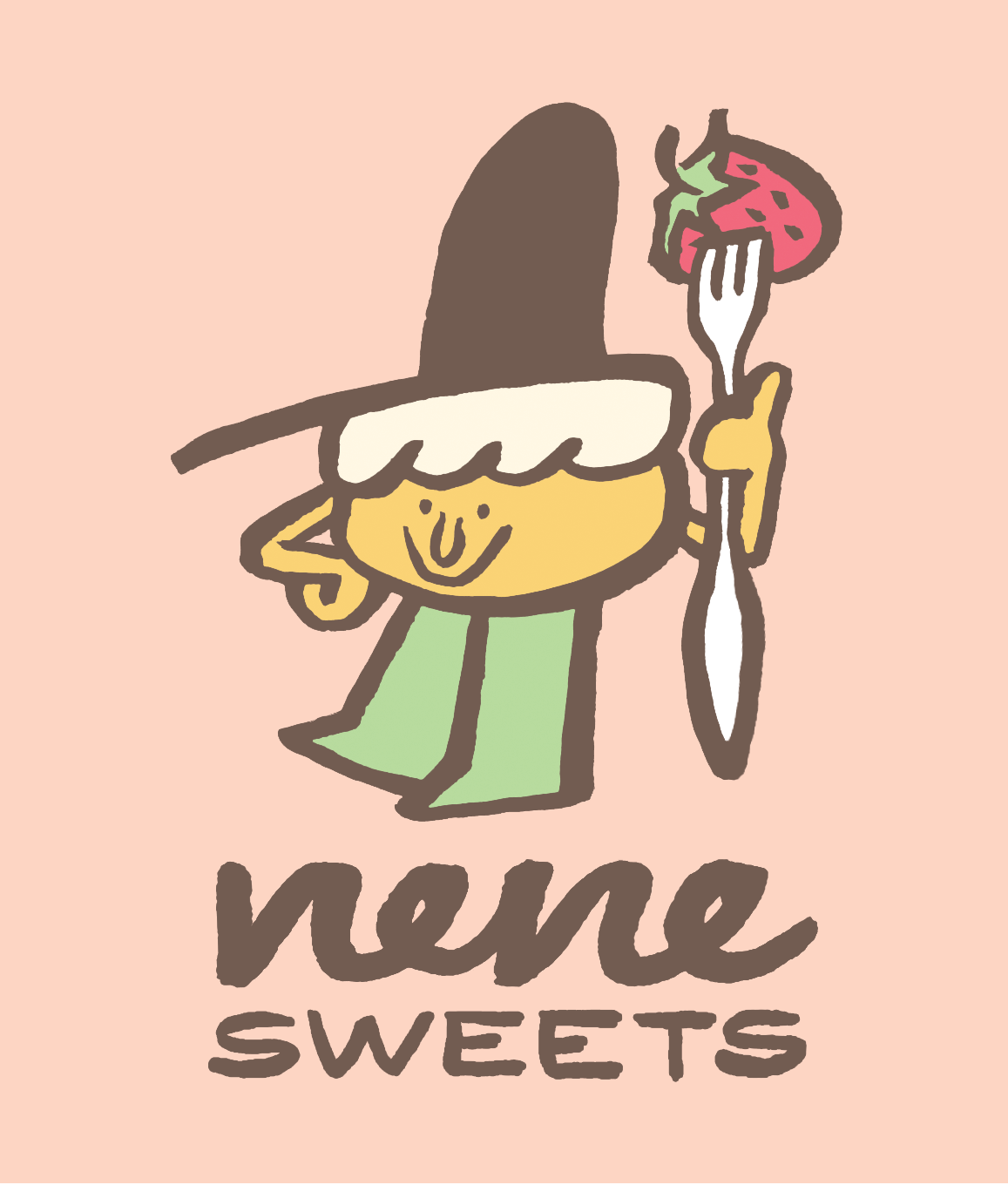 Nene Cafe logo and character design