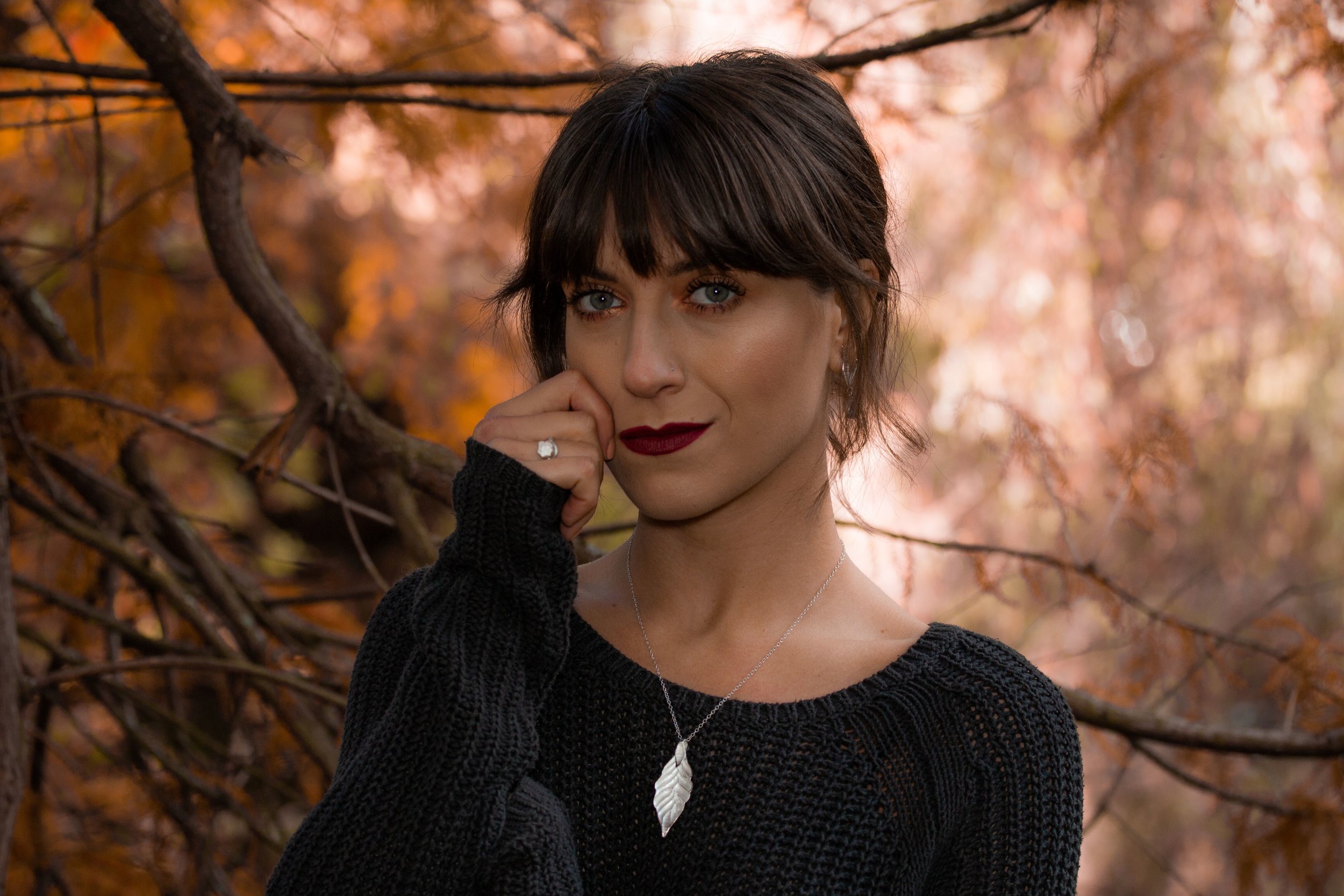 Autumn leaf necklace model photoshoot.jpeg