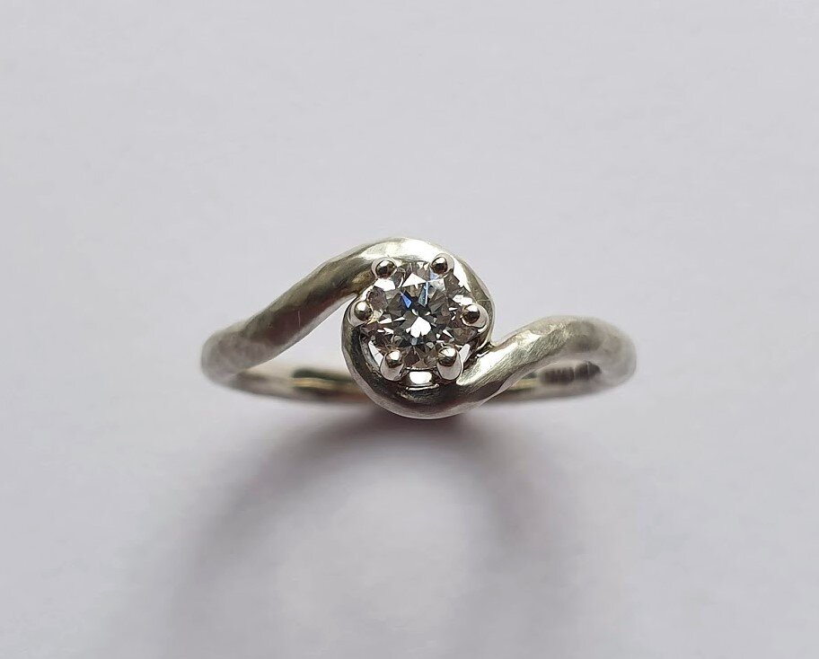 9ct white gold diamond bespoke engagement ring