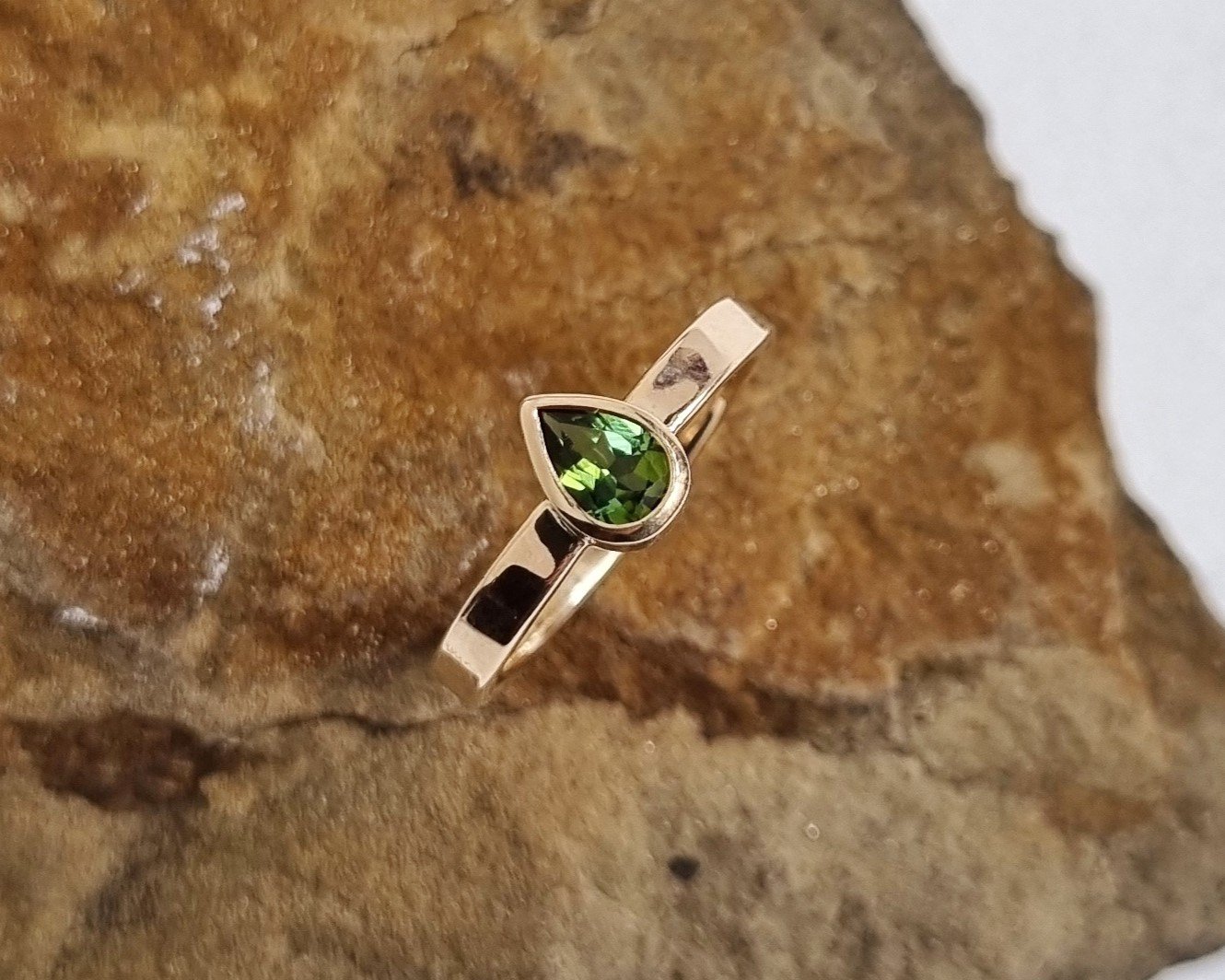 Recycled heirloom jewellery 9ct yellow gold green tourmaline ring.jpeg