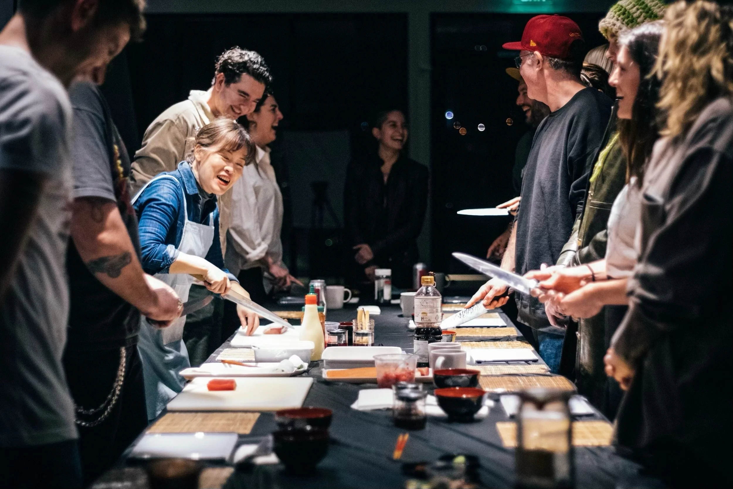 Sushi class at the client's studio