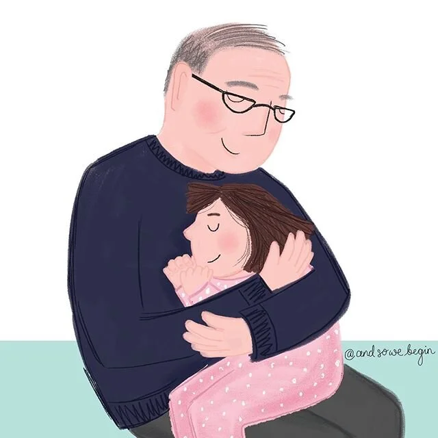 I&rsquo;ve started drawing hugs for #colour_collective every Friday. This week one for all grandparents &amp; grandchildren who are missing each other x
*
#illustration #drawing #love #kindness #hugs #care #grandparents #family