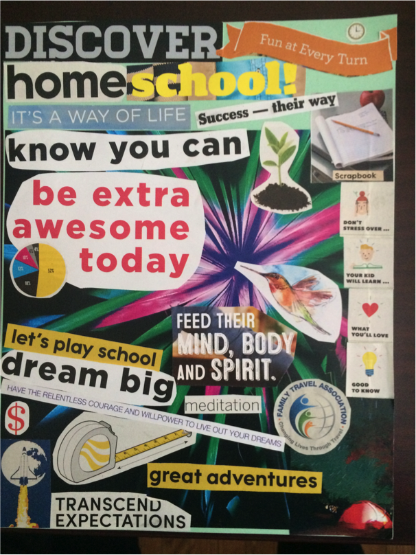 My vision board for our homeschool
