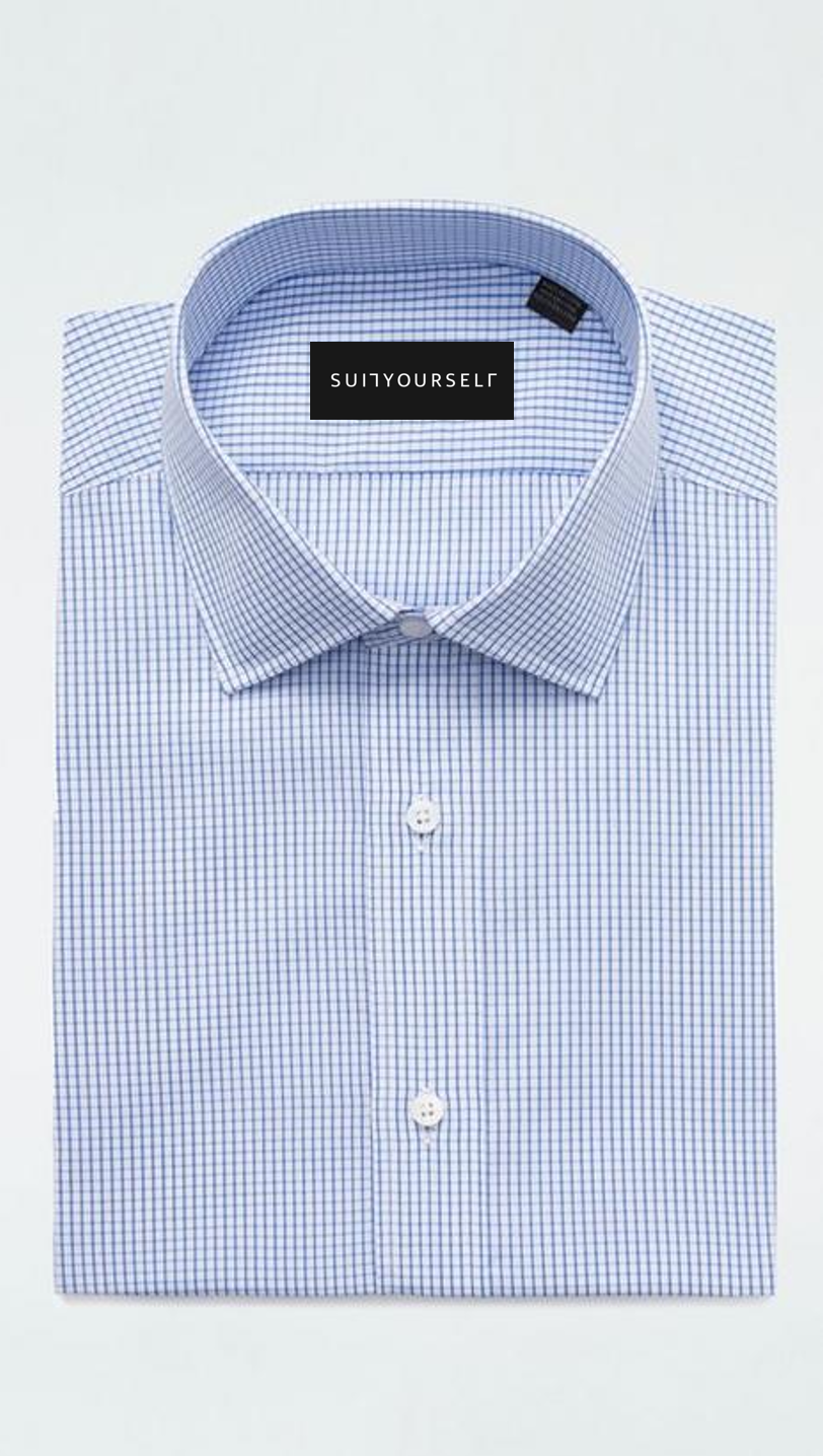 Blue Microcheck Shirt | LX185222 — SUITYOURSELF