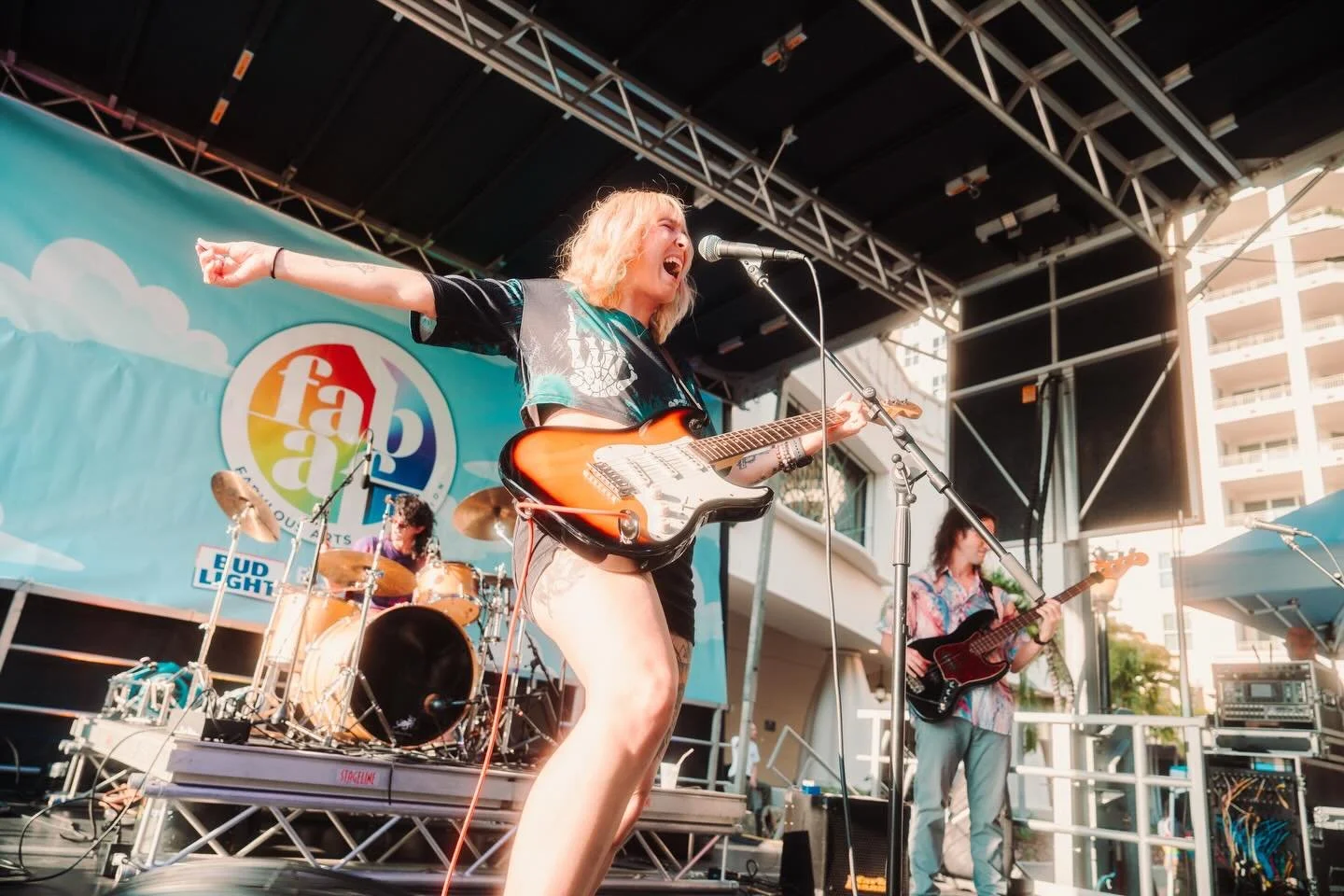 Saturday at Sarasota&rsquo;s Pride Fest was pure magic✨
Huge thanks to @fabartsfoundation for having the band part of an amazing event! And to every single person who showed up and rocked out with us despite the heat. You all brought the energy and w