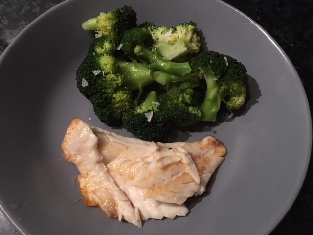Bass with broccoli