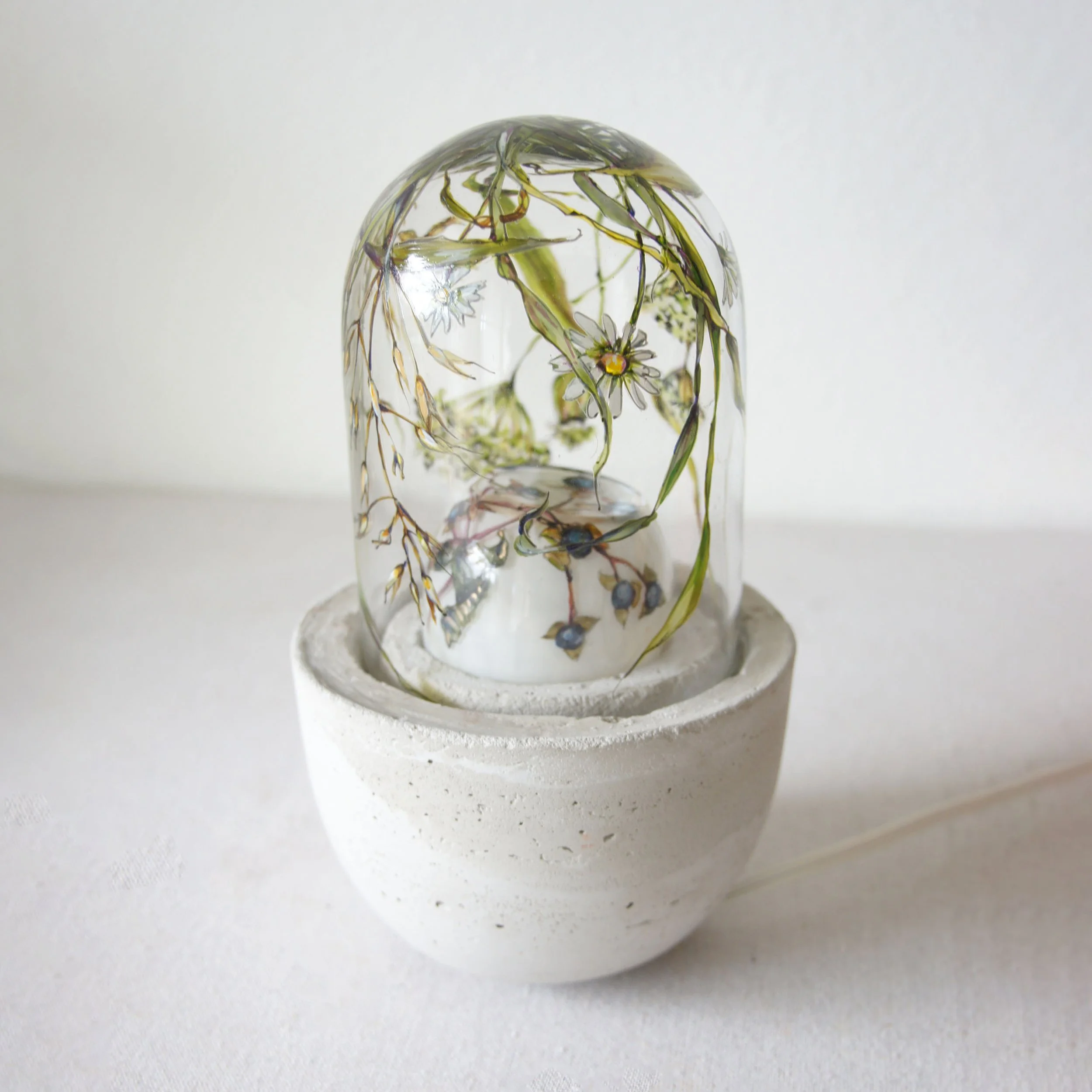 Wildflowers Meadow - Double Glass Cement Lamp