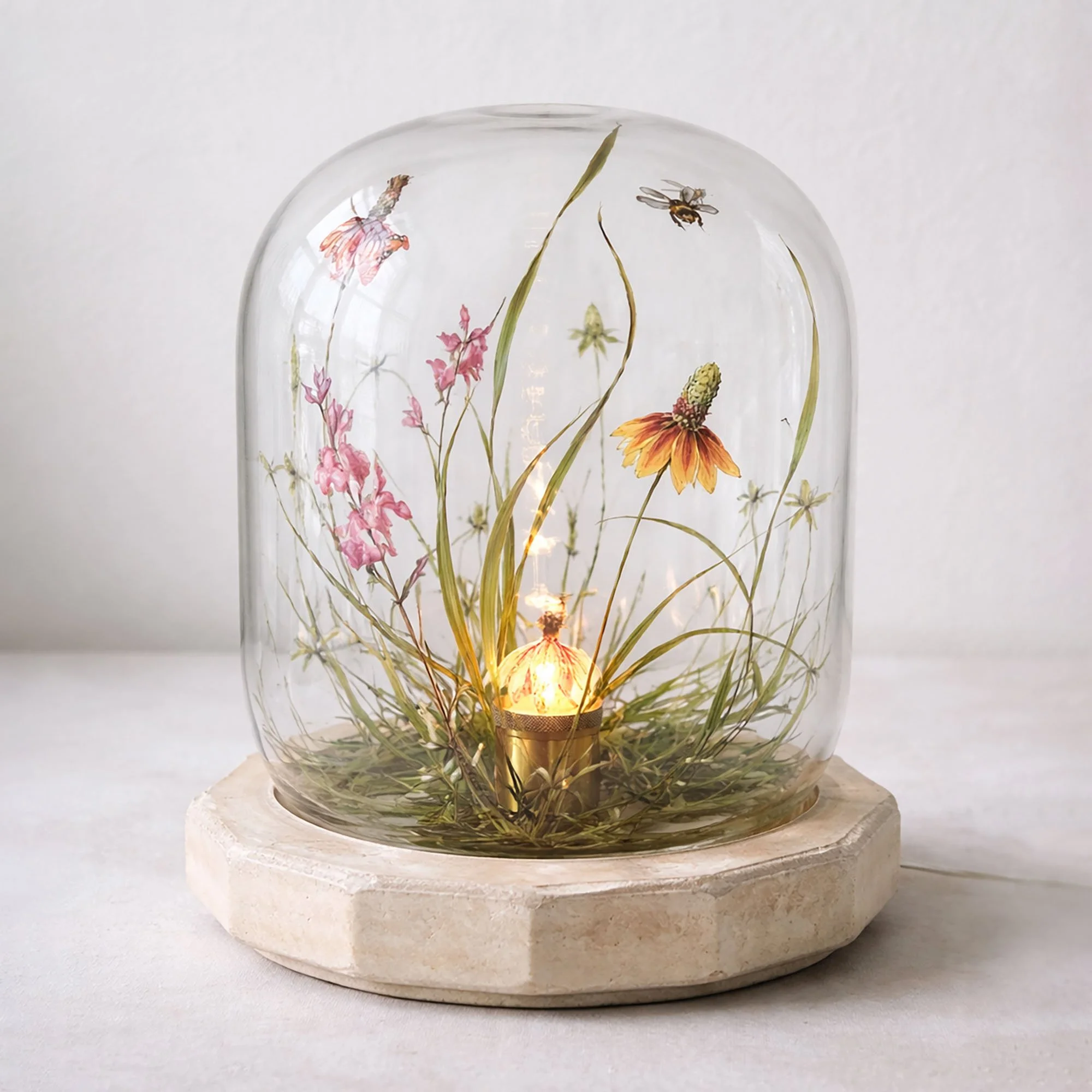 Butterfly and Bees Meadow - Large Grey  Light Structure