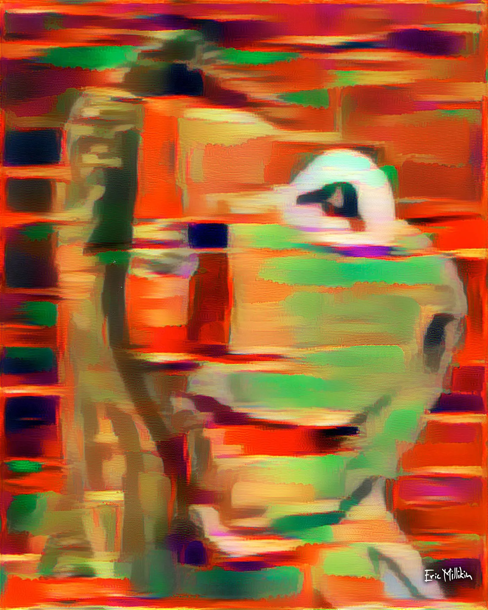 "Séance Affliction: Self-Portrait While Possessed by the Ghosts of Jim Henson and Mark Rothko" 2017