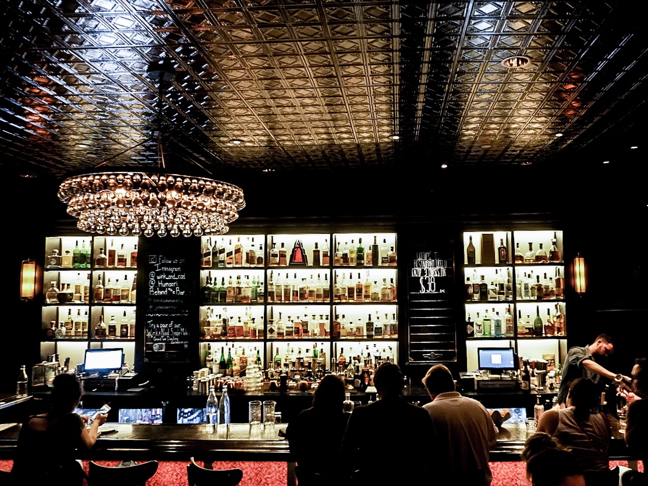 Views of the bar at Wink & Nod