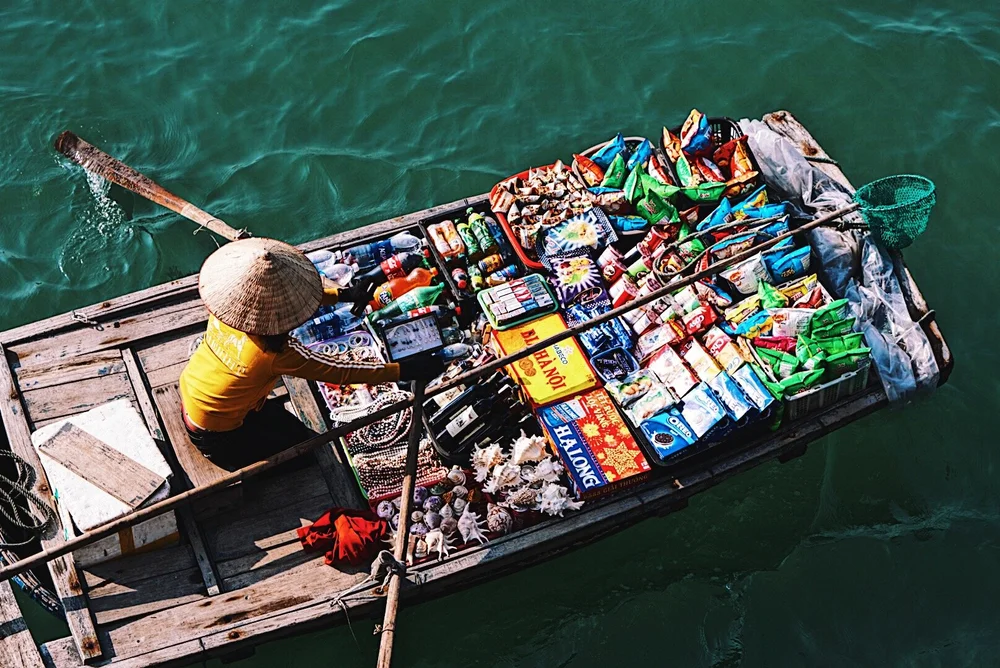 Floating Market at Ha Long Bay, Vietnam