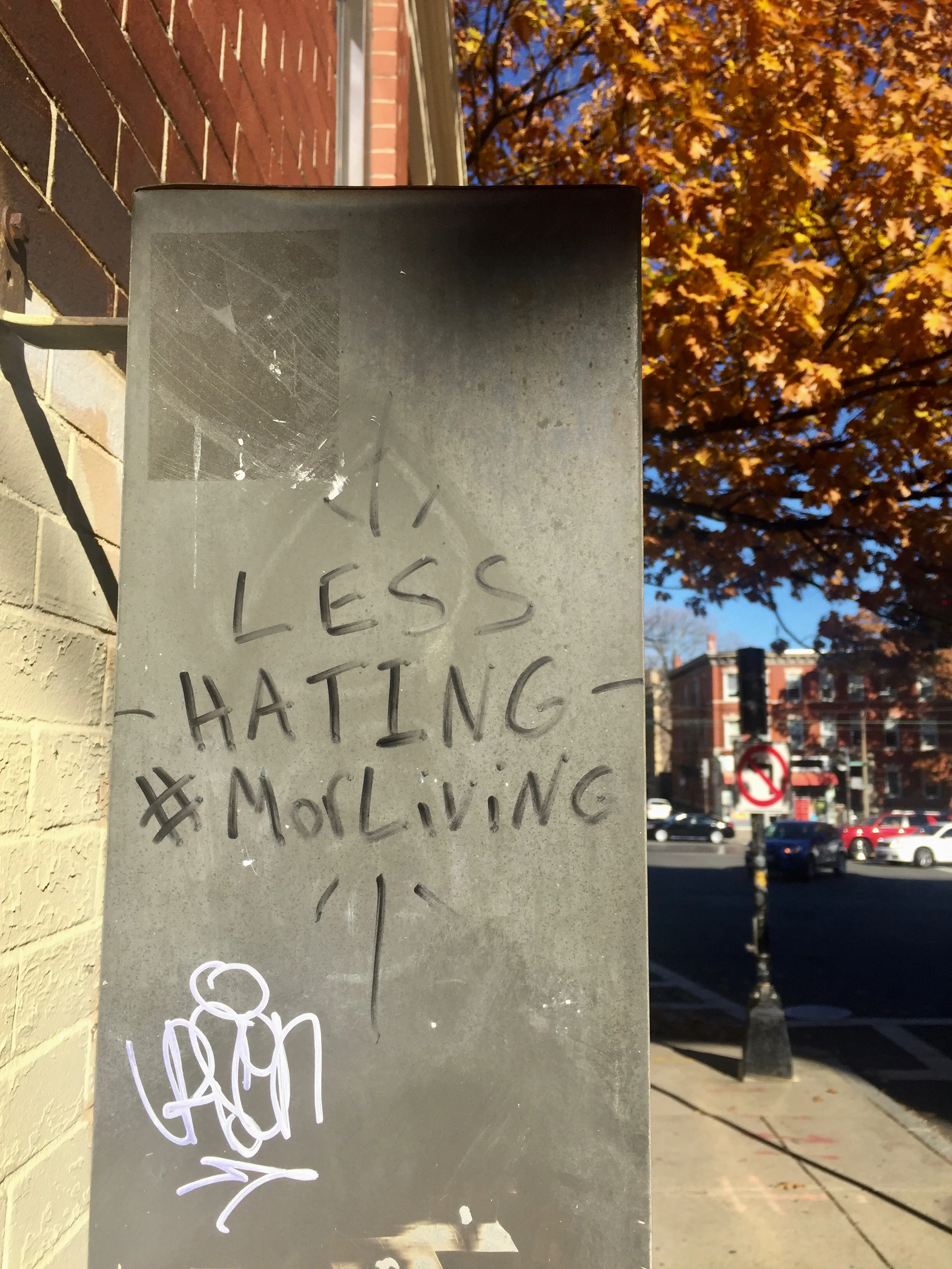 “LESS HATING #MorLiving” (Allston, MA)