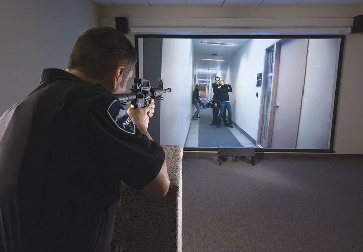 Use-of-force simulators are critical tools in police training. (Image: Police Magazine)