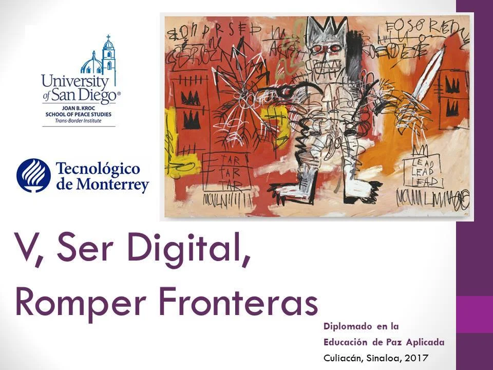 Title slide from the last class of the Applied Peace Education Curriculum on Art and Technology. (Photo: Dr. Everard Made)