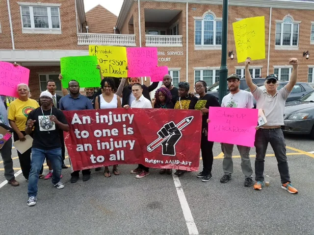 The protest to reinstate Lisa Durden, July 7, 2017 (image courtesy Lisa Durden)