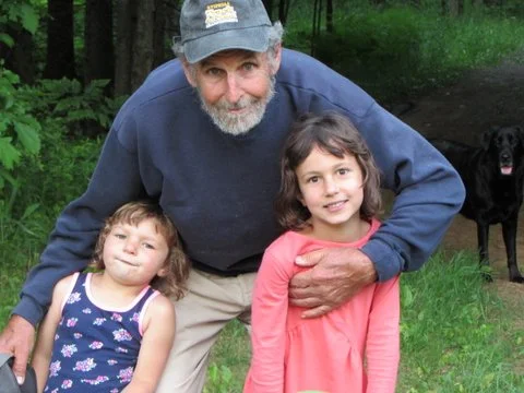 John pictured with two of his granddaughters, Isis and Aurora.