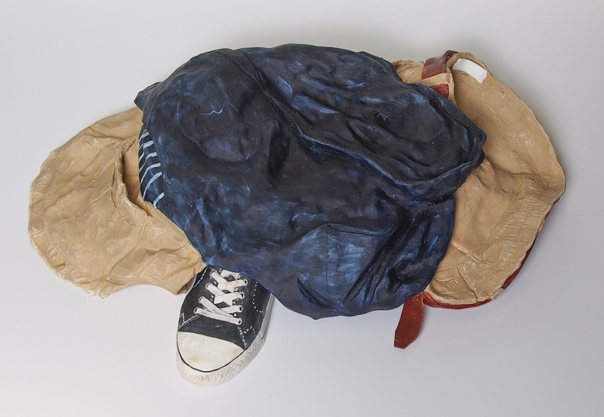 Kevin Frances, "Lucas's Clothes #3," 2014, Ceramic, pigment, acrylic varnish, 30x12x6 in
