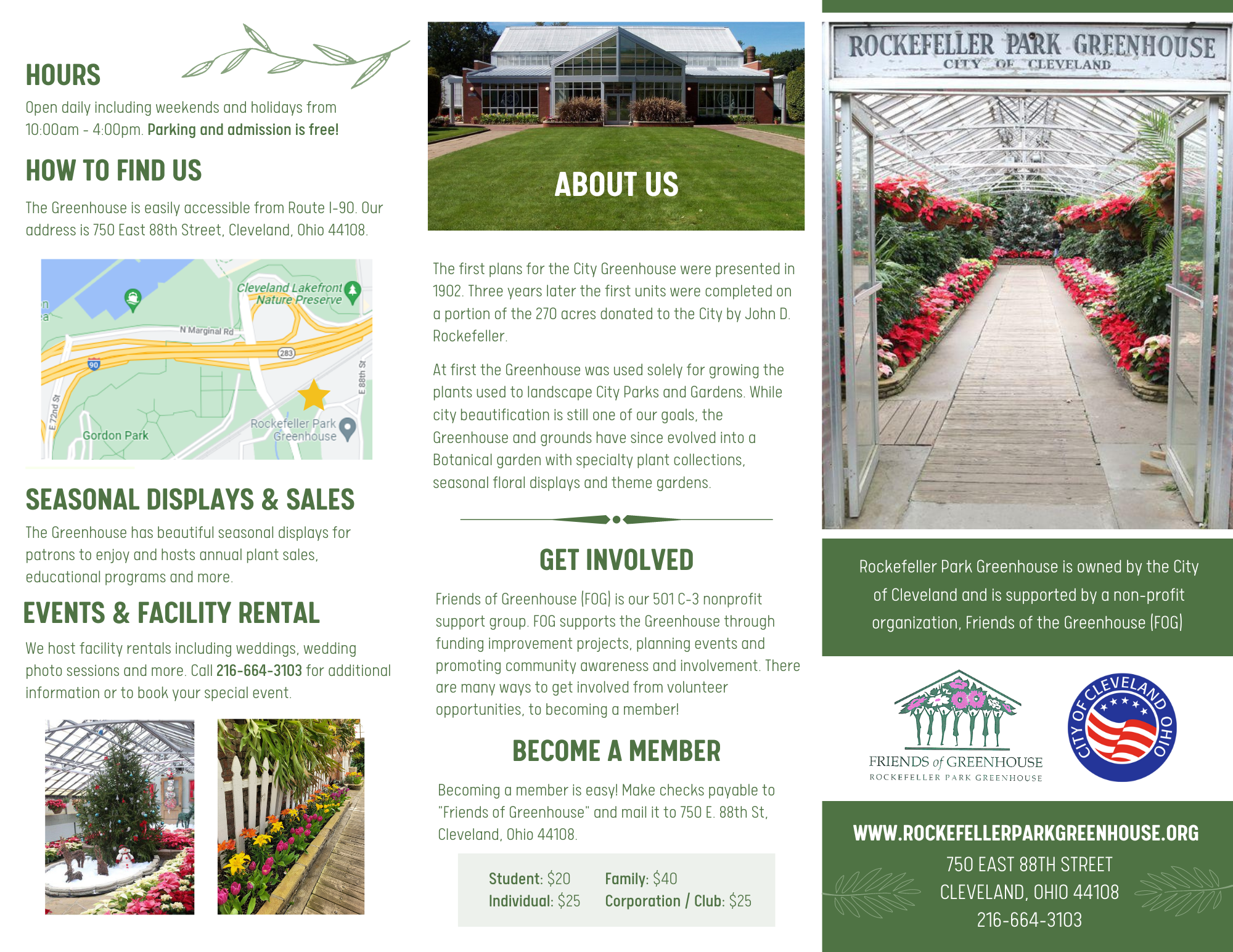 Rockefeller Park Greenhouse with marketing communications services