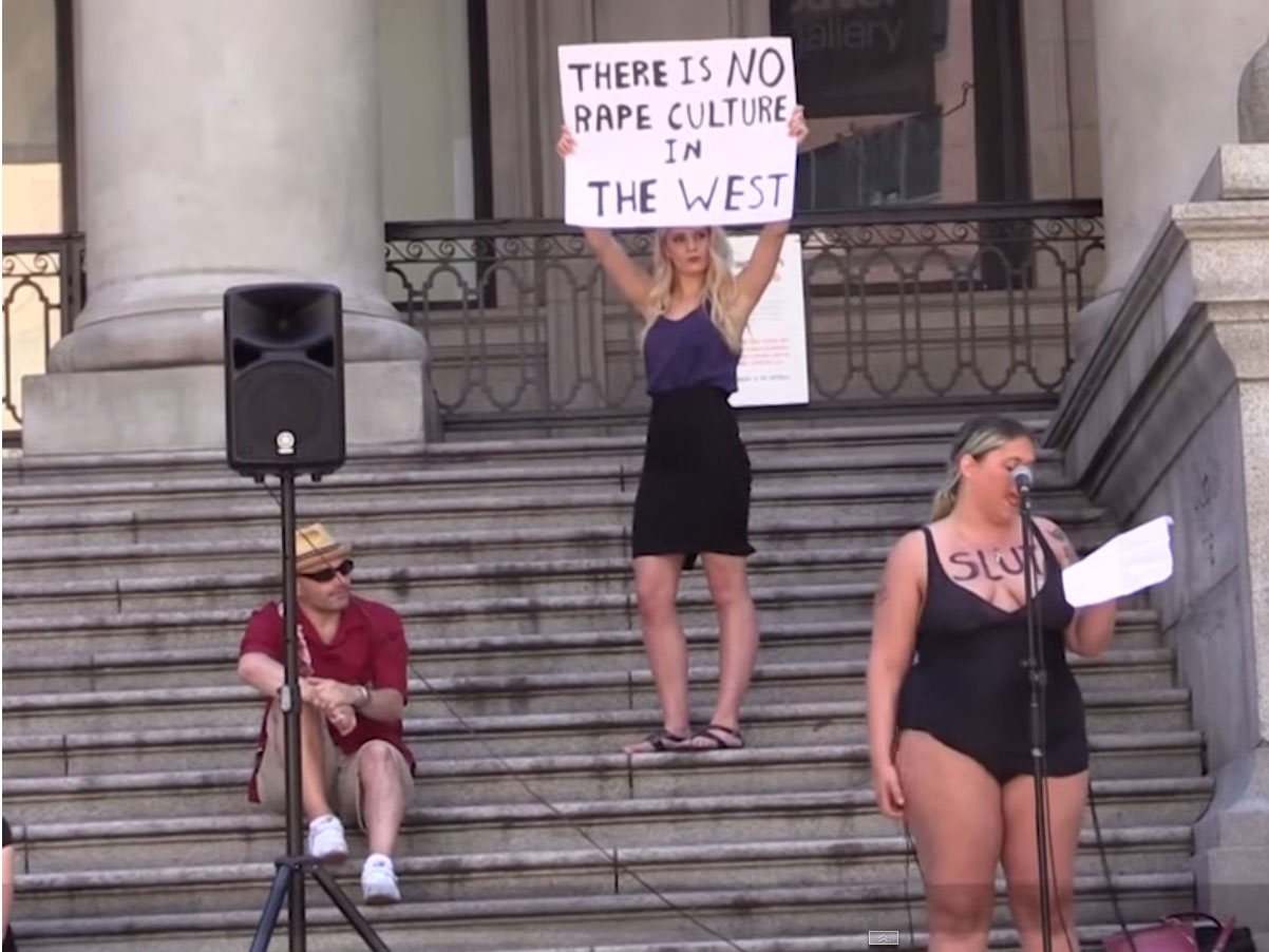Commentator Lauren Southern on a photo op.