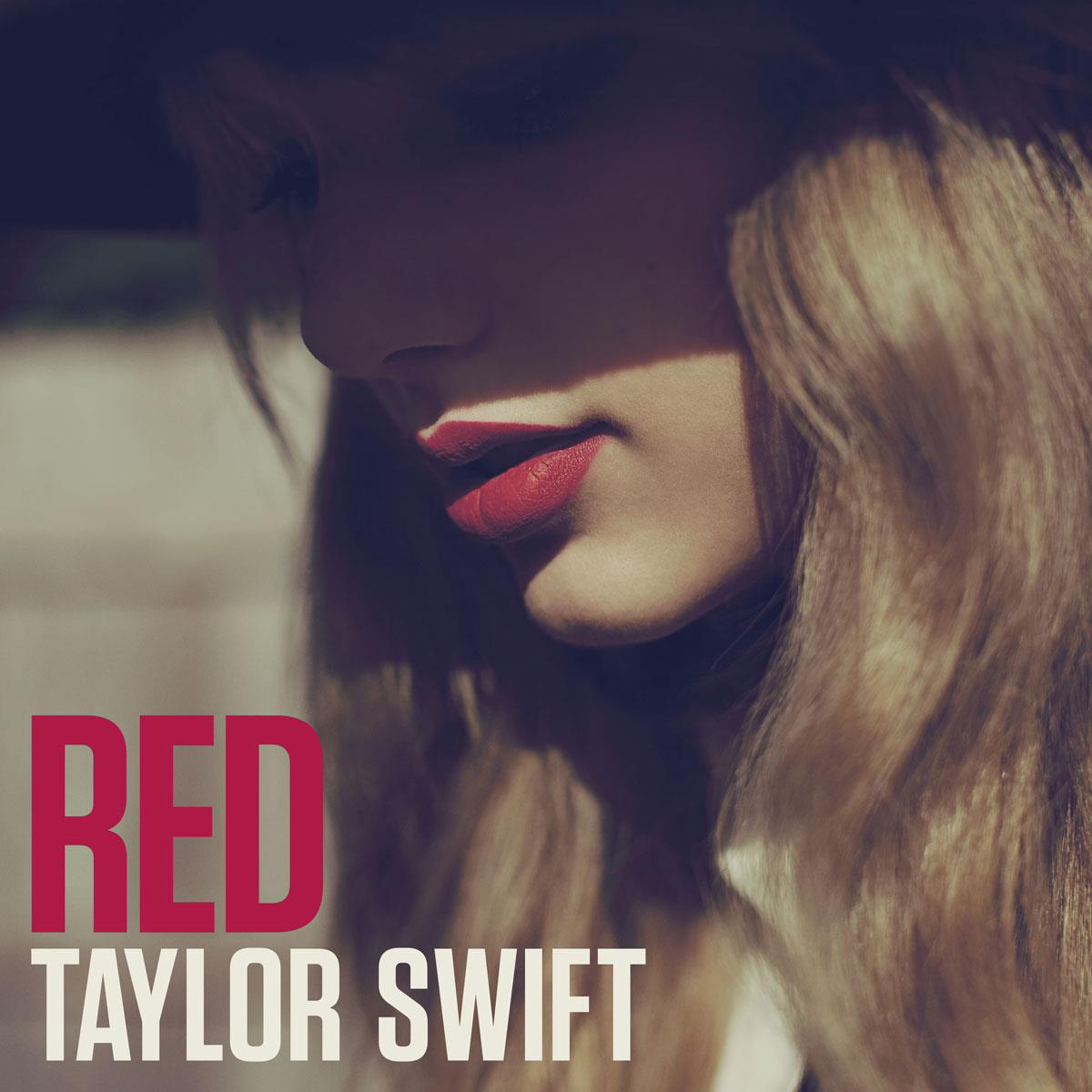 Cover art for Taylor Swift’s 2012 record Red.