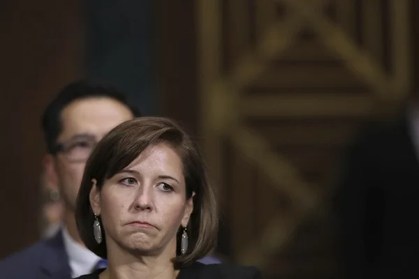 Ashley Estes Kavanaugh as her husband, Brett Kavanaugh, testifies before the senate judiciary commitee